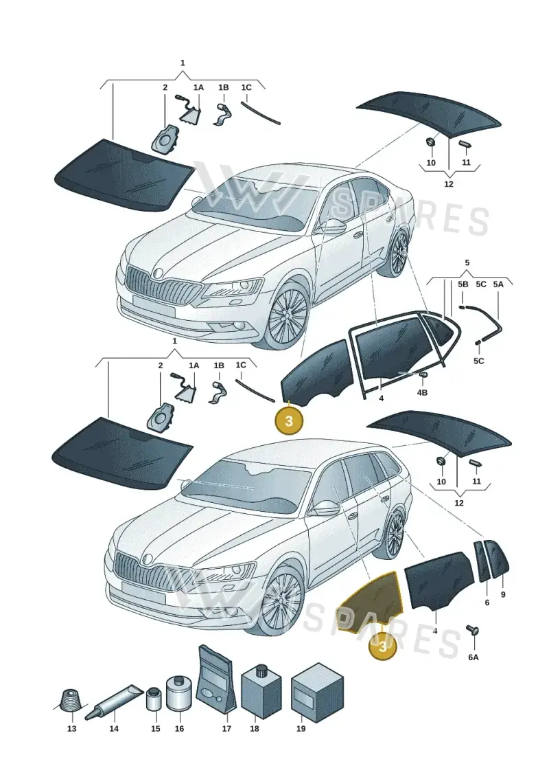 3J0845021 — Skoda Superb Combi (2023-2024) diagram 3p0845000, position 3