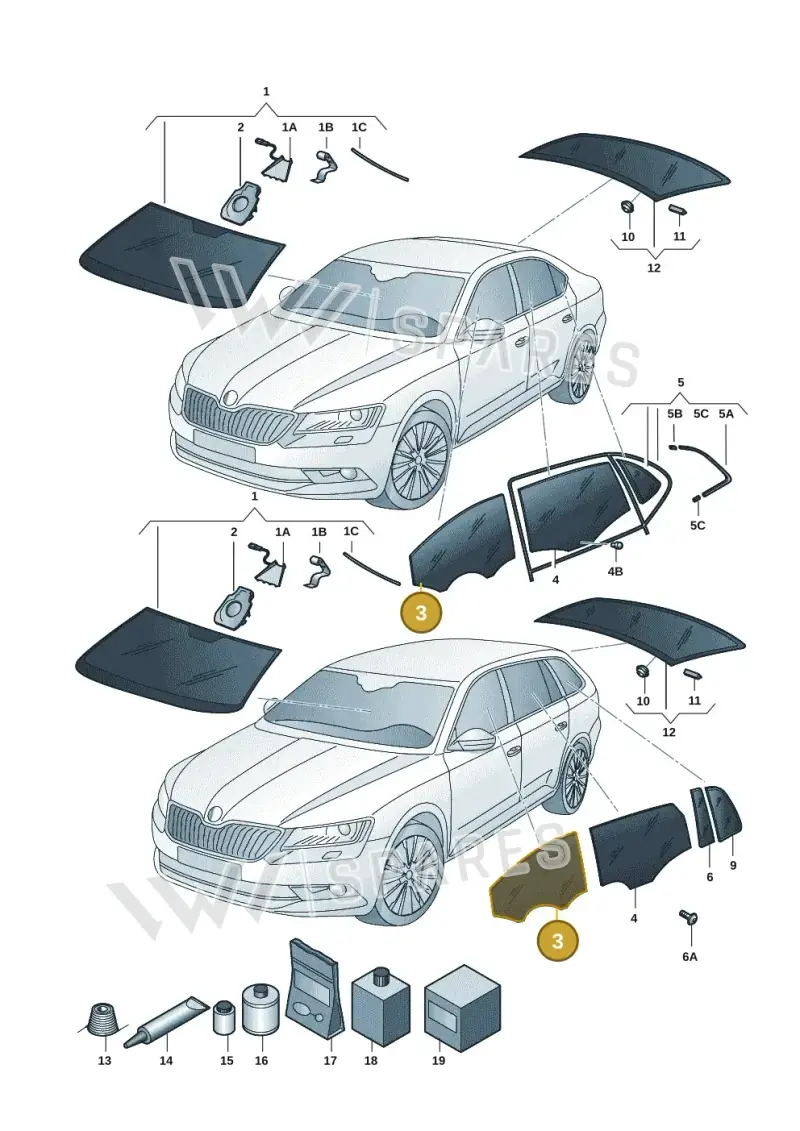 3J0845022 — Skoda Superb Combi (2023-2024) diagram 3p0845000, position 3