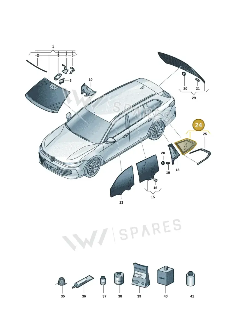 3J0845298KNVB — Volkswagen Passat Estate (2023-2025) diagram 3j0845000, position 24
