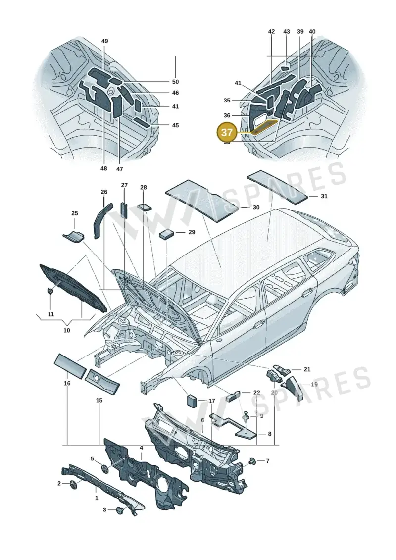 3J0863829 — Volkswagen Passat estate (2023-) diagram 3j0863200, position 37