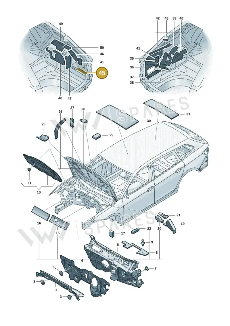 3J0863830 — Volkswagen Passat estate (2023-) diagram 3j0863200, position 45
