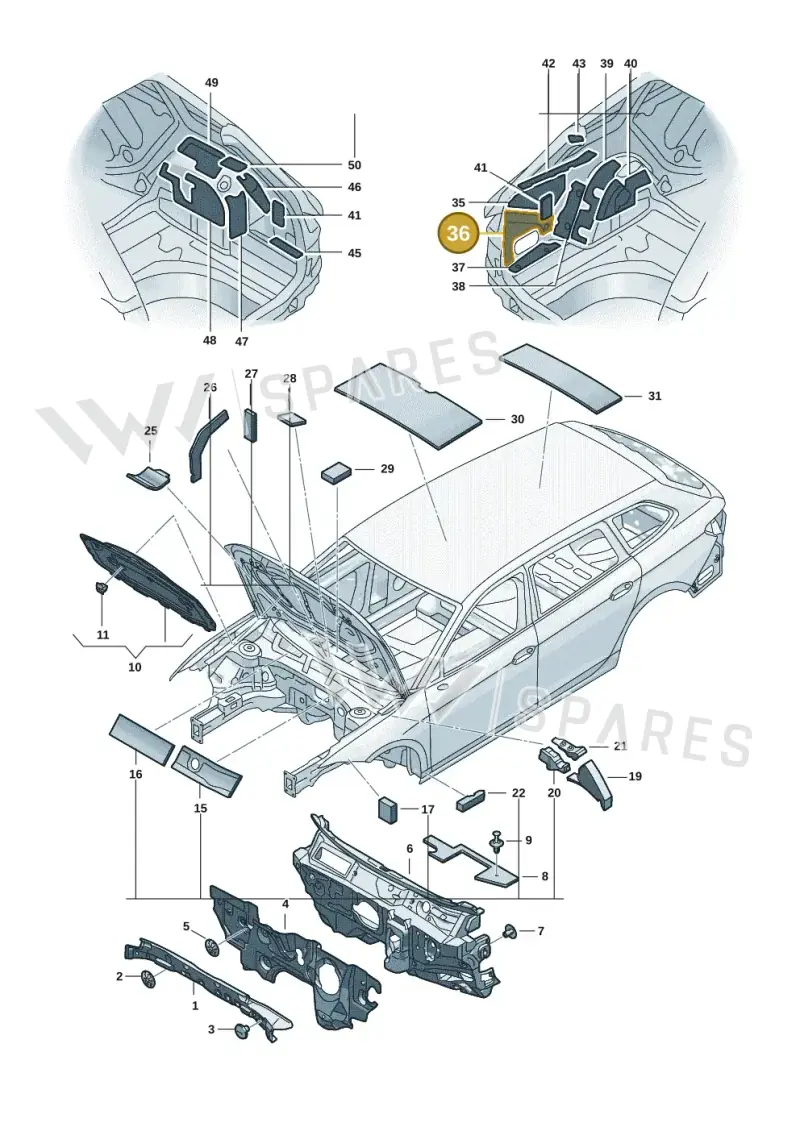 3J0863833A — Volkswagen Passat estate (2023-) diagram 3j0863200, position 36