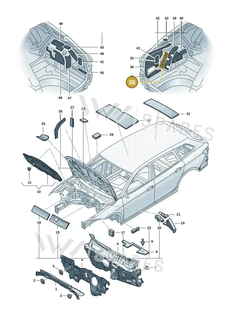 3J0863895 — Volkswagen Passat estate (2023-) diagram 3j0863200, position 38