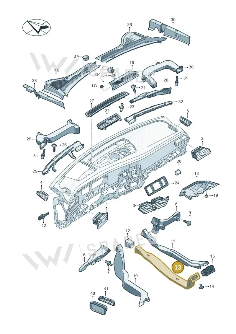3J0864254 — Volkswagen Passat estate (2023-) diagram 3j0819300, position 13