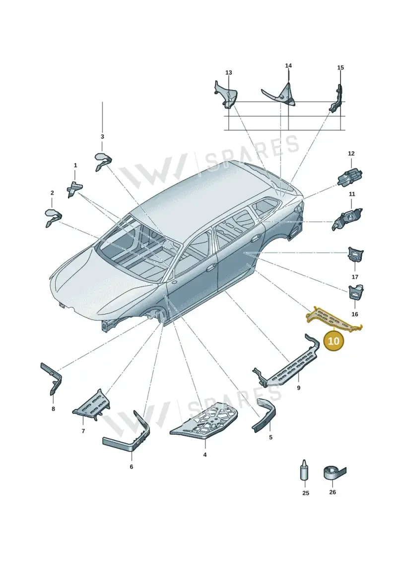 3J0864622 — Volkswagen Passat estate (2023-) diagram 3j0864000, position 10