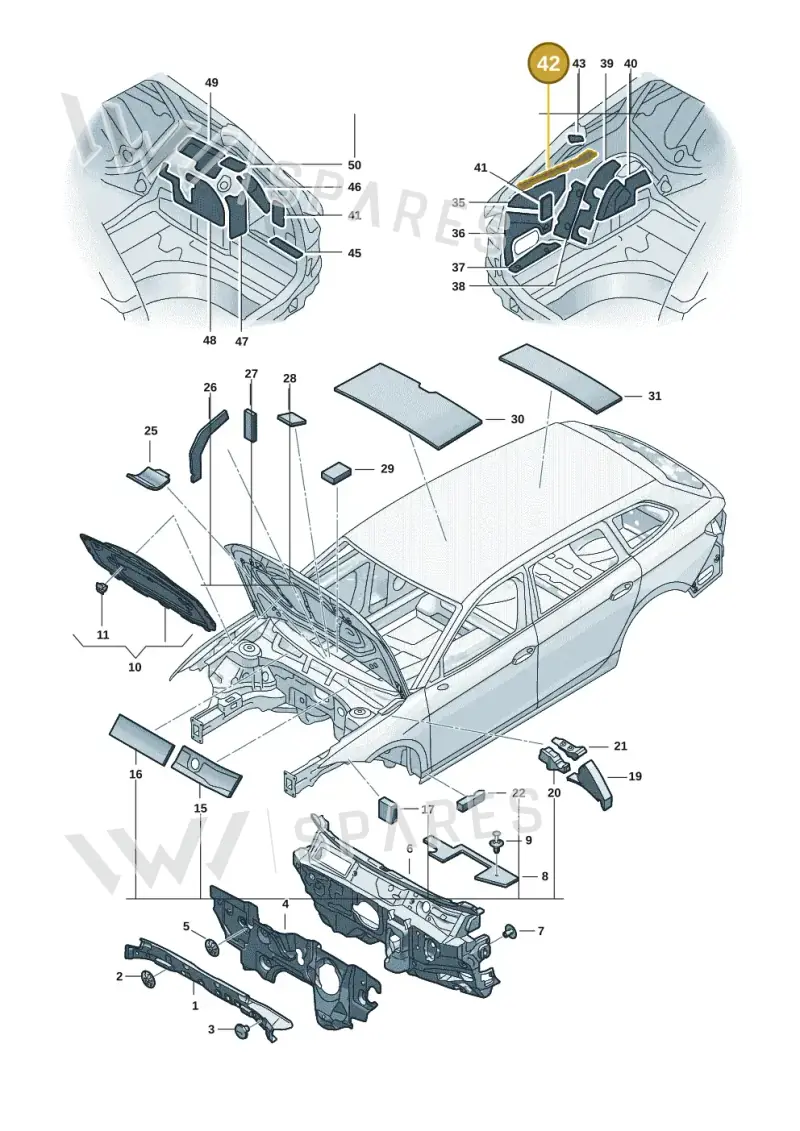 3J0867049 — Volkswagen Passat estate (2023-) diagram 3j0863200, position 42