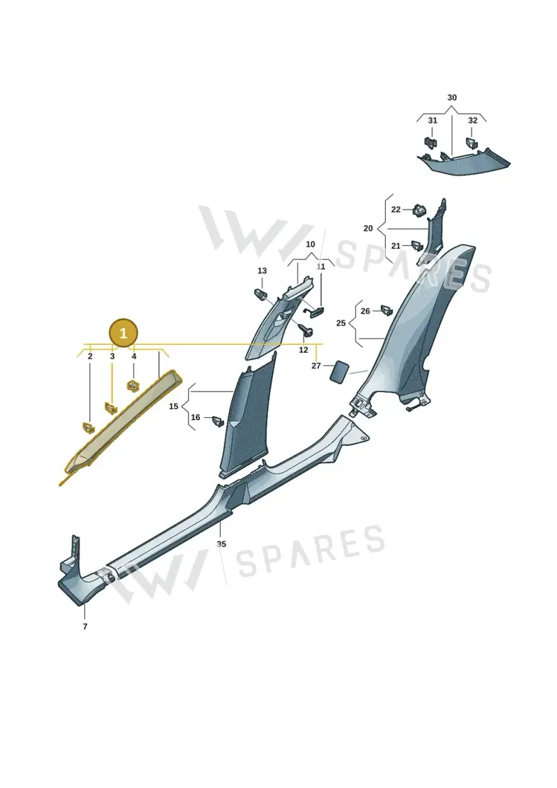 3J0867233C6PS — Volkswagen Passat estate (2023-) diagram 3j0867700, position 1