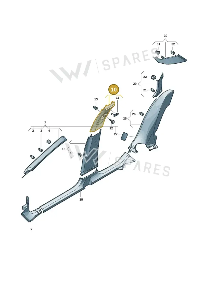 3J0867243A6PS — Volkswagen Passat estate (2023-) diagram 3j0867700, position 10