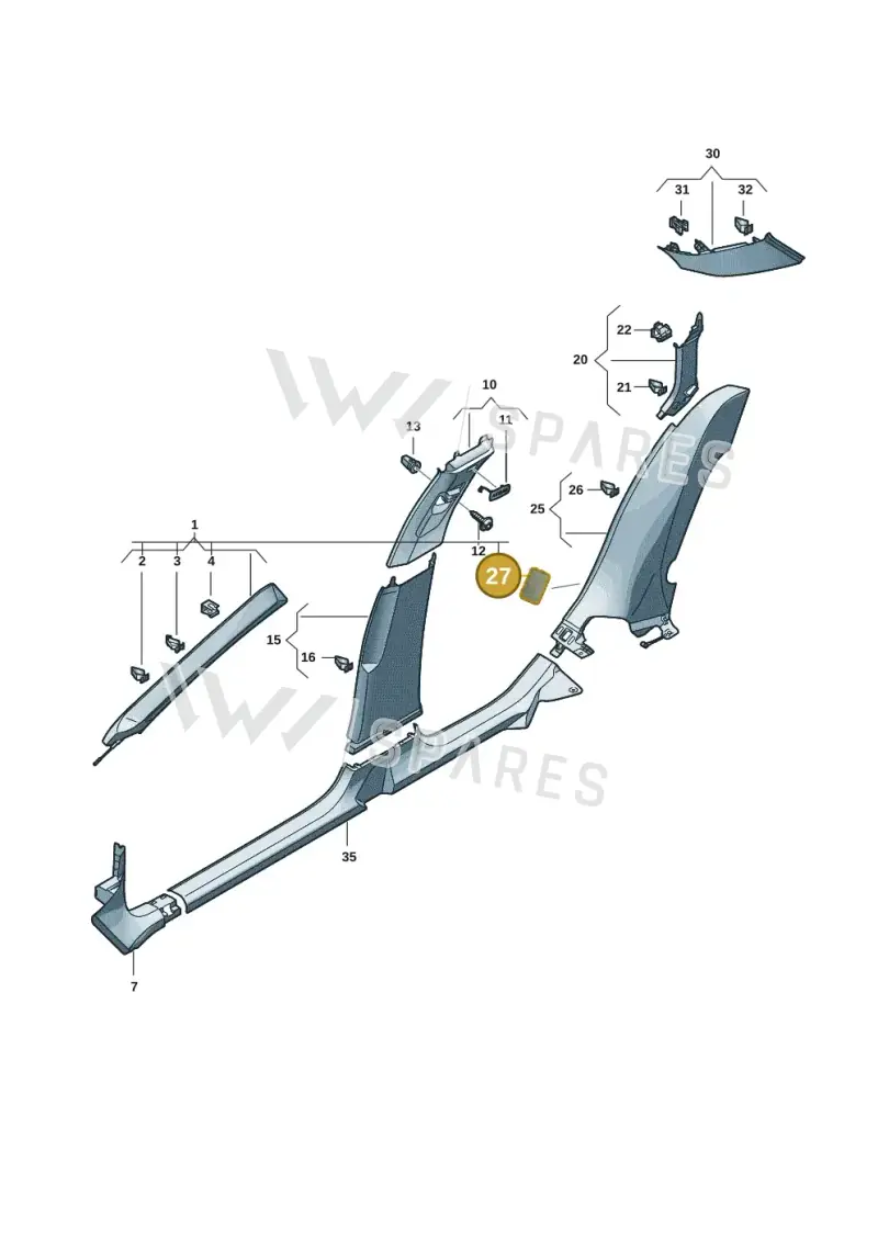 3J0867539 — Volkswagen Passat estate (2023-) diagram 3j0867700, position 27