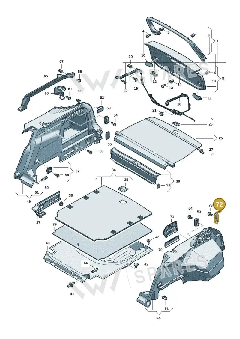 3J0868491 — Volkswagen Passat estate (2023-) diagram 3j0867800, position 72