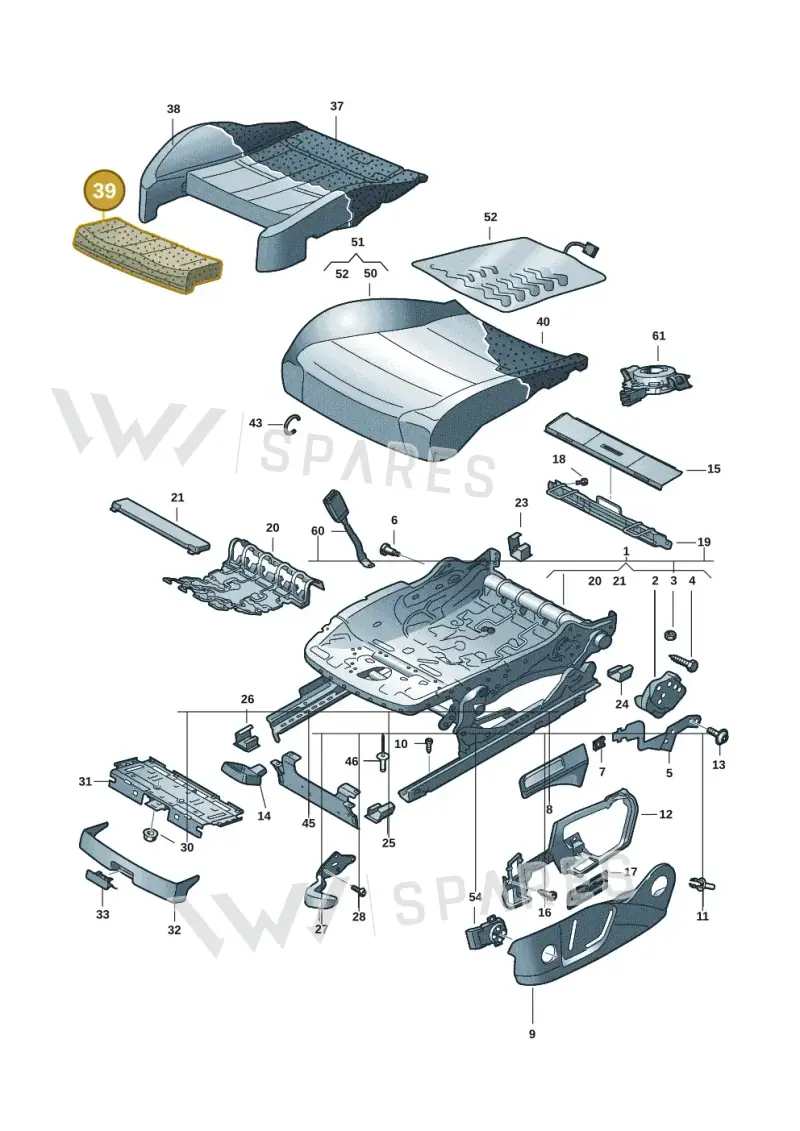 3J0881439 — Volkswagen Passat estate (2023-) diagram 3j0881000, position 39