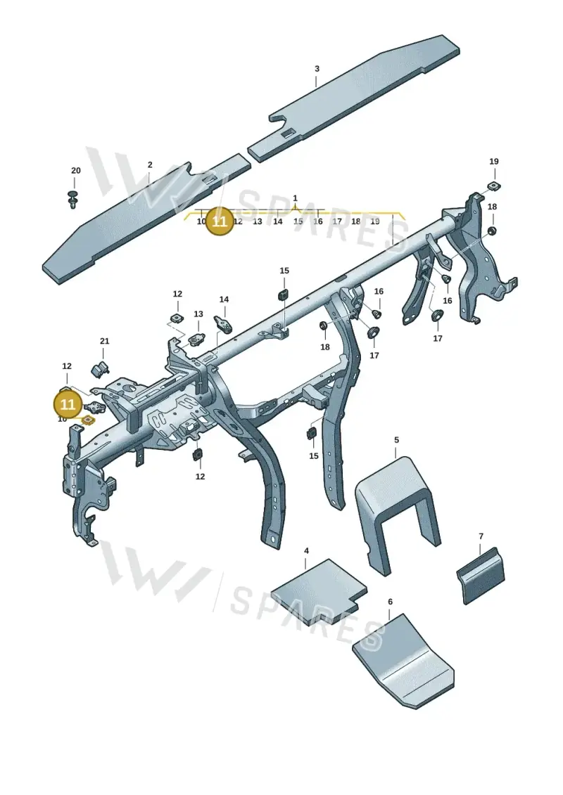 3J0907322A — Skoda Superb Combi (2023-2024) diagram 3p0857000, position 11