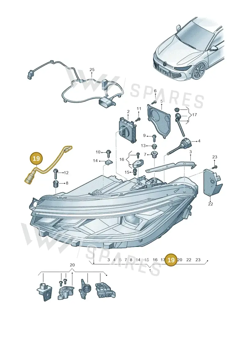 3J0941717 — Volkswagen Passat estate (2023-) diagram 3j0941010, position 19