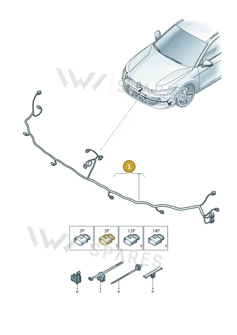 3J0971095AJ — Volkswagen Passat Estate (2023-2025) diagram 3j0971000, position 1