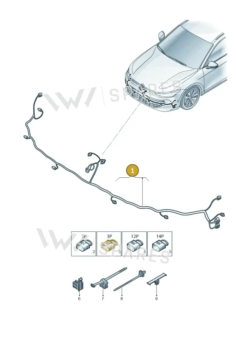 3J0971095B — Volkswagen Passat Estate (2023-2025) diagram 3j0971000, position 1