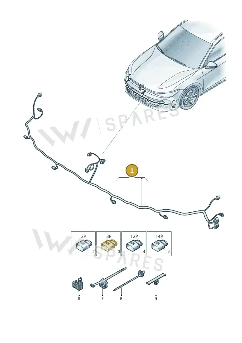 3J0971095P — Volkswagen Passat Estate (2023-2025) diagram 3j0971000, position 1