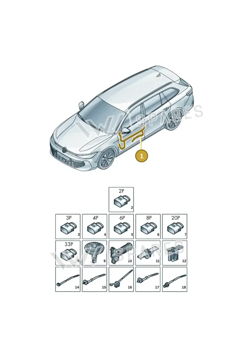 3J0971120AG — Volkswagen Passat Estate (2023-2025) diagram 3j0972300, position 1