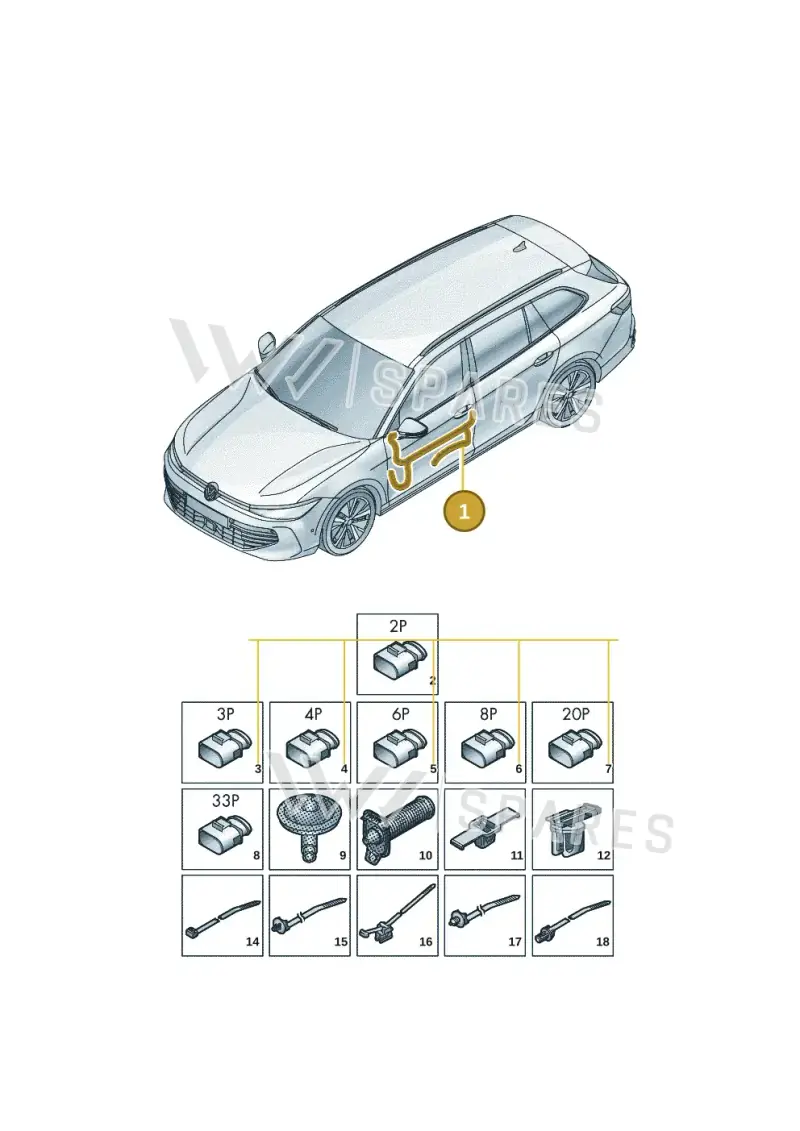 3J0971120AL — Volkswagen Passat Estate (2023-2025) diagram 3j0972300, position 1