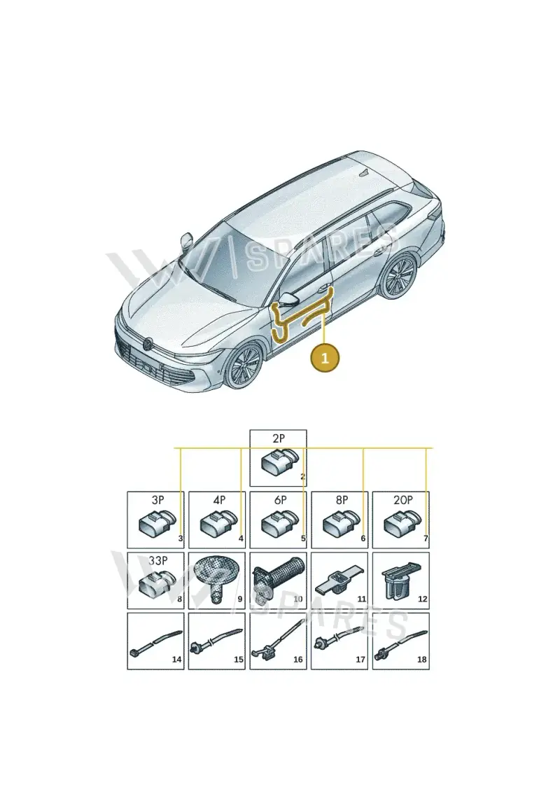 3J0971120D — Skoda Superb Combi (2023-2024) diagram 3j0972300, position 1