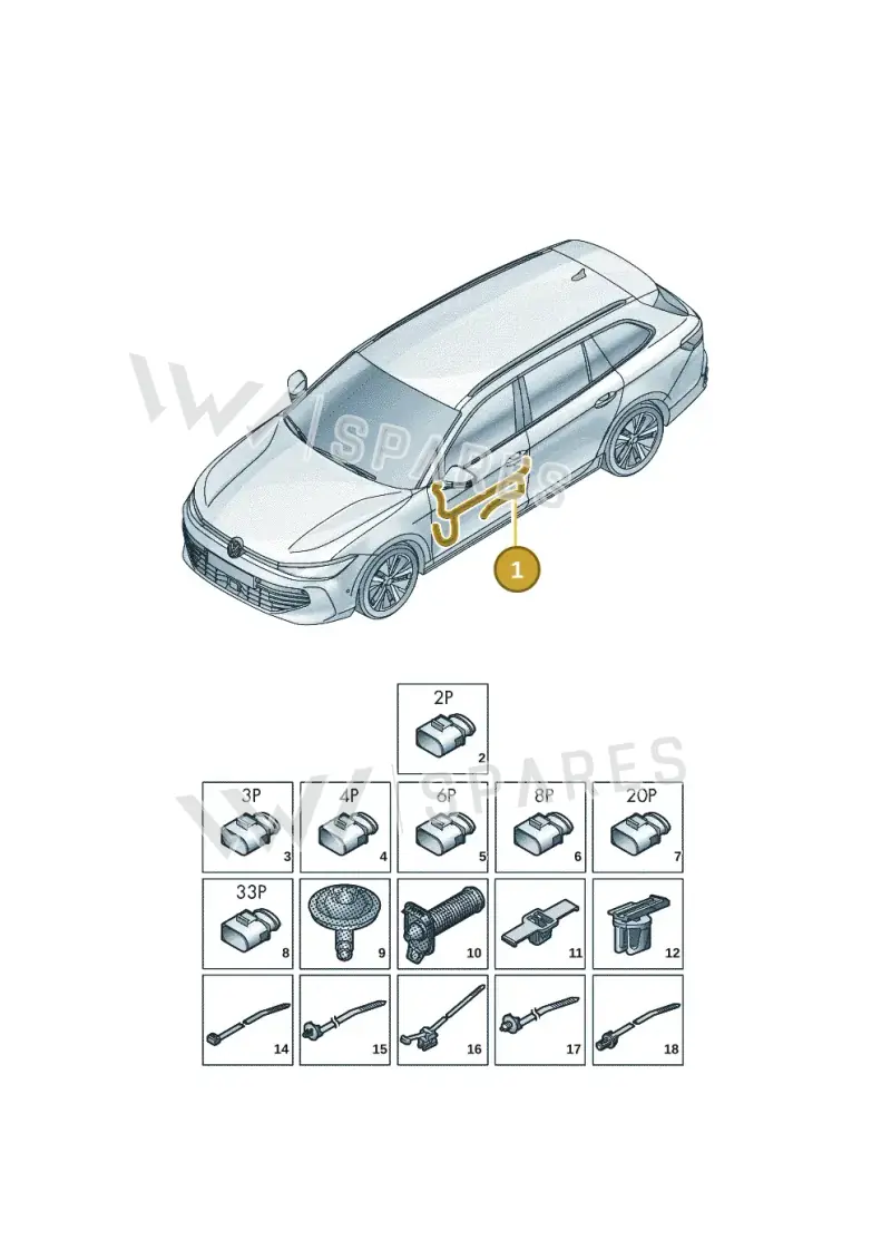 3J0971120E — Volkswagen Passat Estate (2023-2025) diagram 3j0972300, position 1