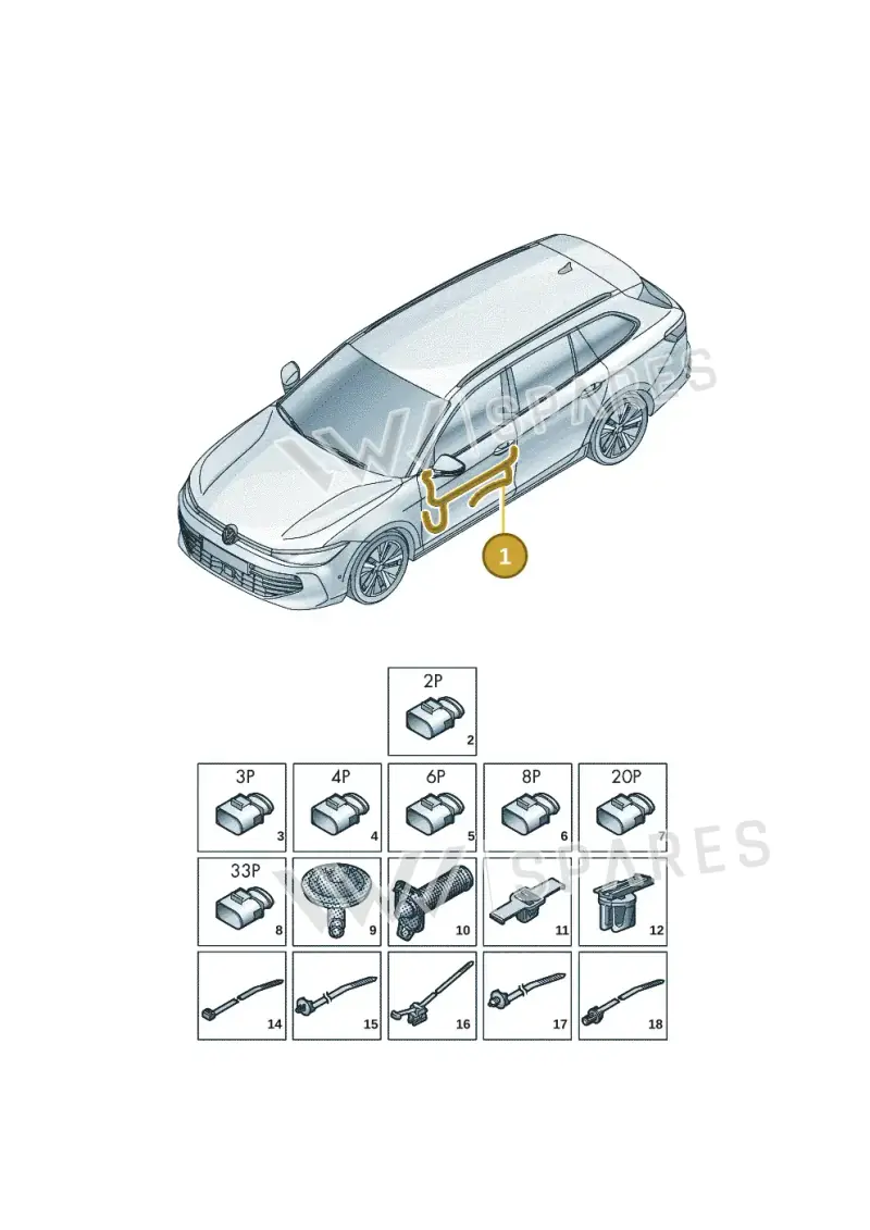 3J0971120F — Volkswagen Passat Estate (2023-2025) diagram 3j0972300, position 1