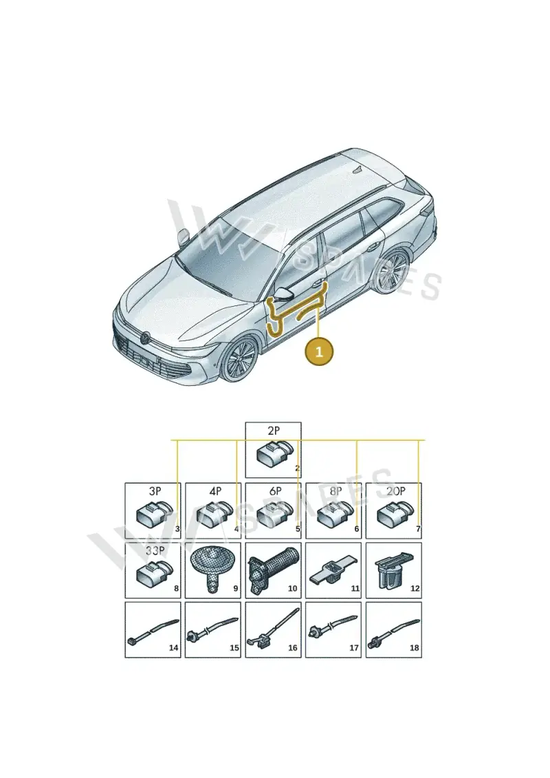 3J0971120G — Skoda Superb Combi (2023-2024) diagram 3j0972300, position 1