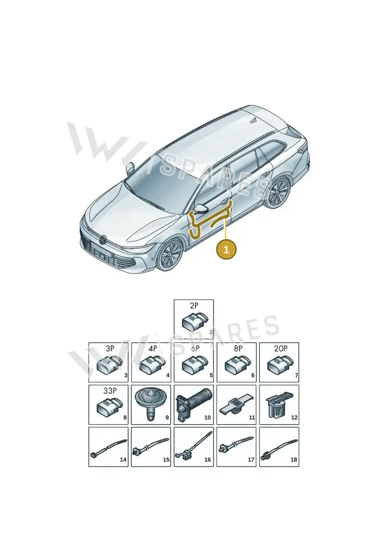 3J0971120G — Volkswagen Passat Estate (2023-2025) diagram 3j0972300, position 1
