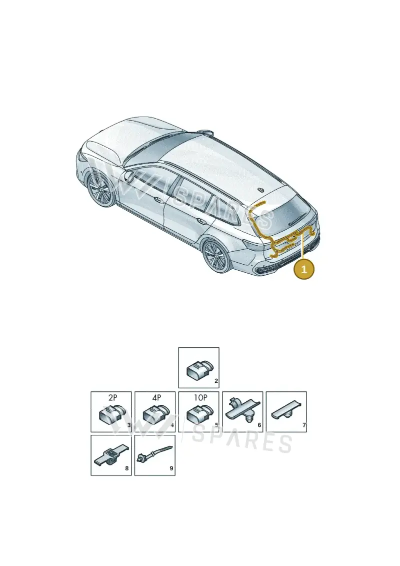 3J0971147M — Volkswagen Passat Estate (2023-2025) diagram 3j0972810, position 1
