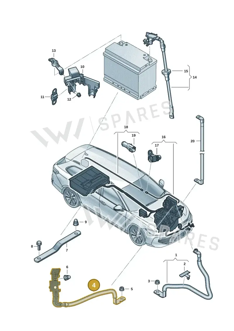 3J0971237 — Volkswagen Passat Estate (2023-2025) diagram 3j0971130, position 4