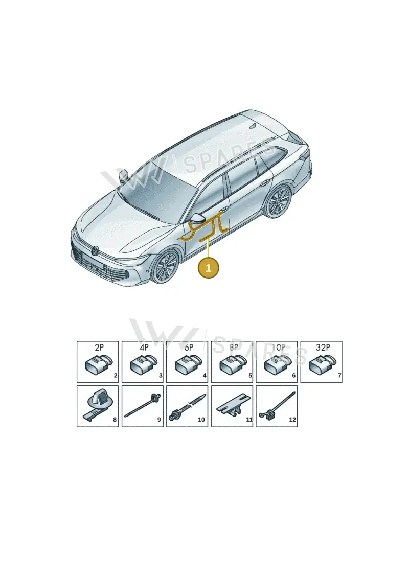 3J0971557AB — Volkswagen Passat Estate (2023-2025) diagram 3j0972310, position 1