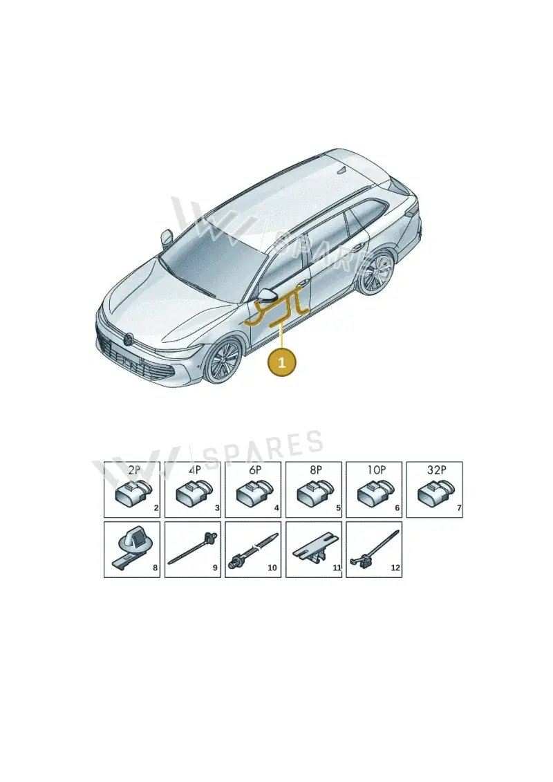 3J0971557AM — Volkswagen Passat Estate (2023-2025) diagram 3j0972310, position 1