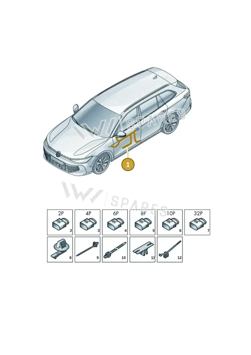 3J0971557AP — Volkswagen Passat Estate (2023-2025) diagram 3j0972310, position 1