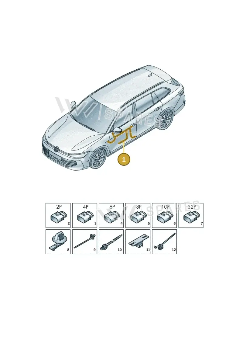 3J0971557J — Volkswagen Passat Estate (2023-2025) diagram 3j0972310, position 1