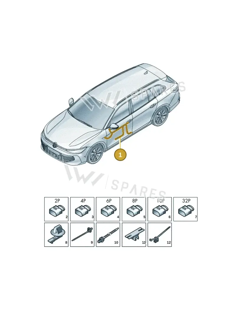 3J0971557P — Volkswagen Passat Estate (2023-2025) diagram 3j0972310, position 1