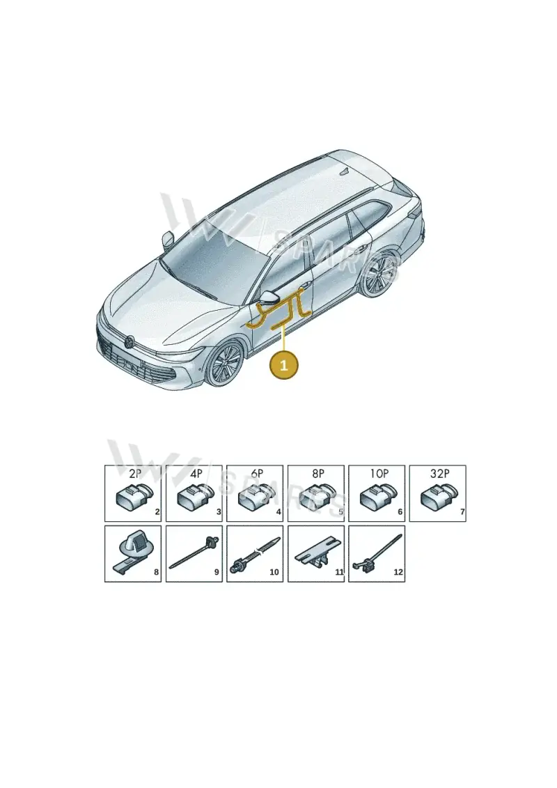 3J0971557S — Volkswagen Passat Estate (2023-2025) diagram 3j0972310, position 1