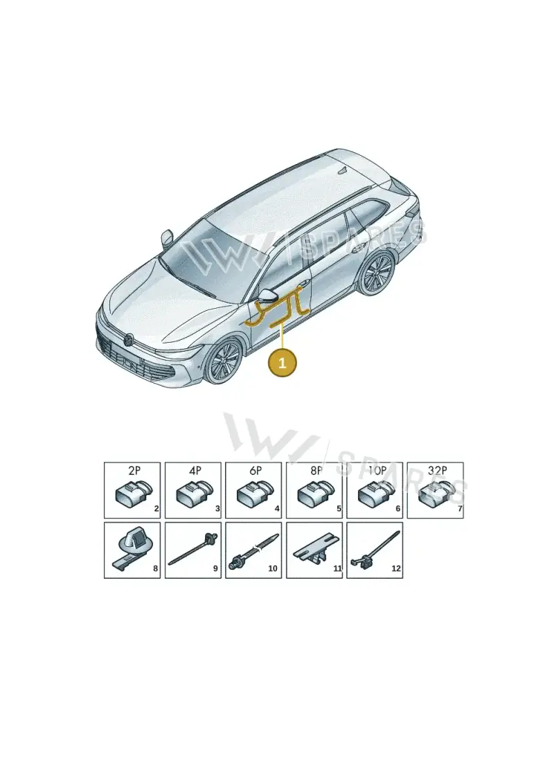 3J0971557T — Volkswagen Passat Estate (2023-2025) diagram 3j0972310, position 1