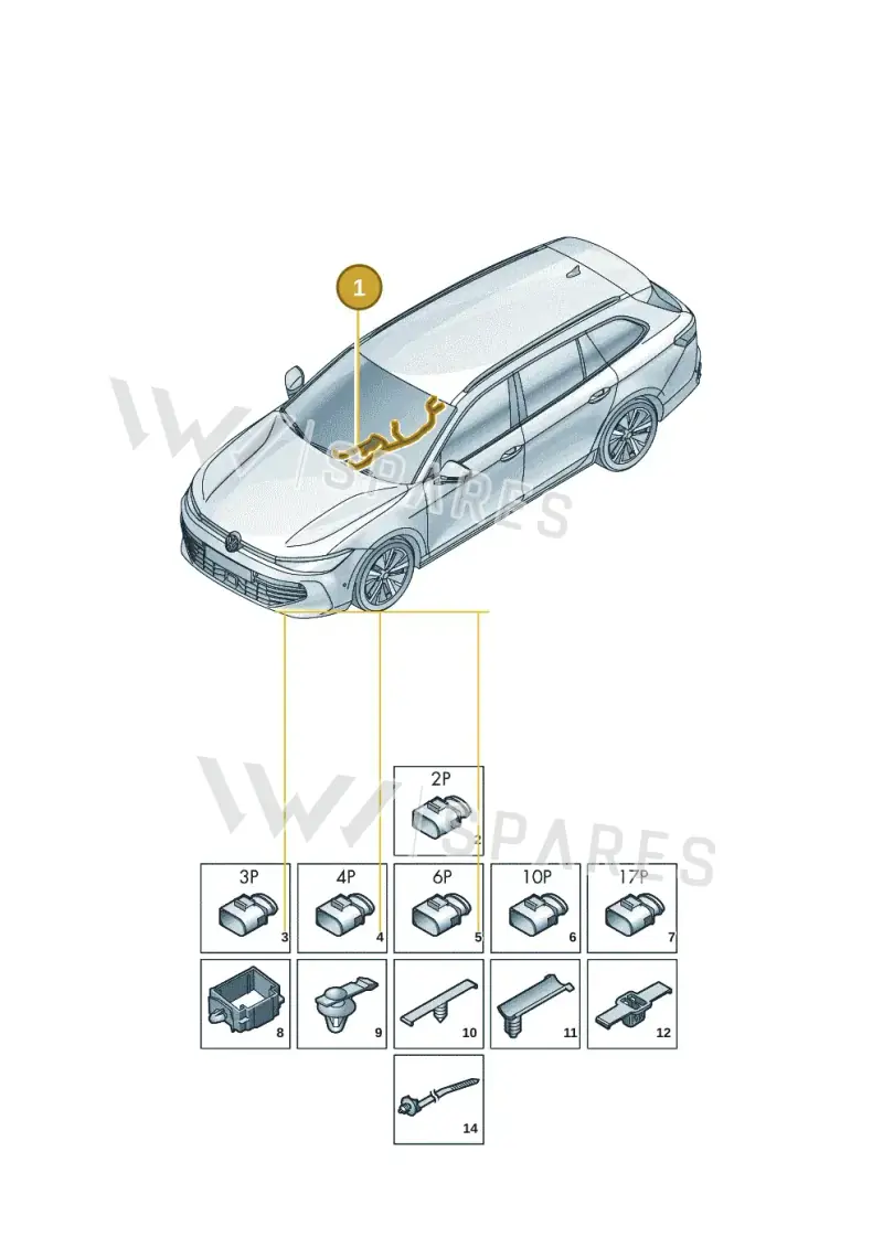 3J0971641AP — Volkswagen Passat Estate (2023-2025) diagram 3j0972050, position 1