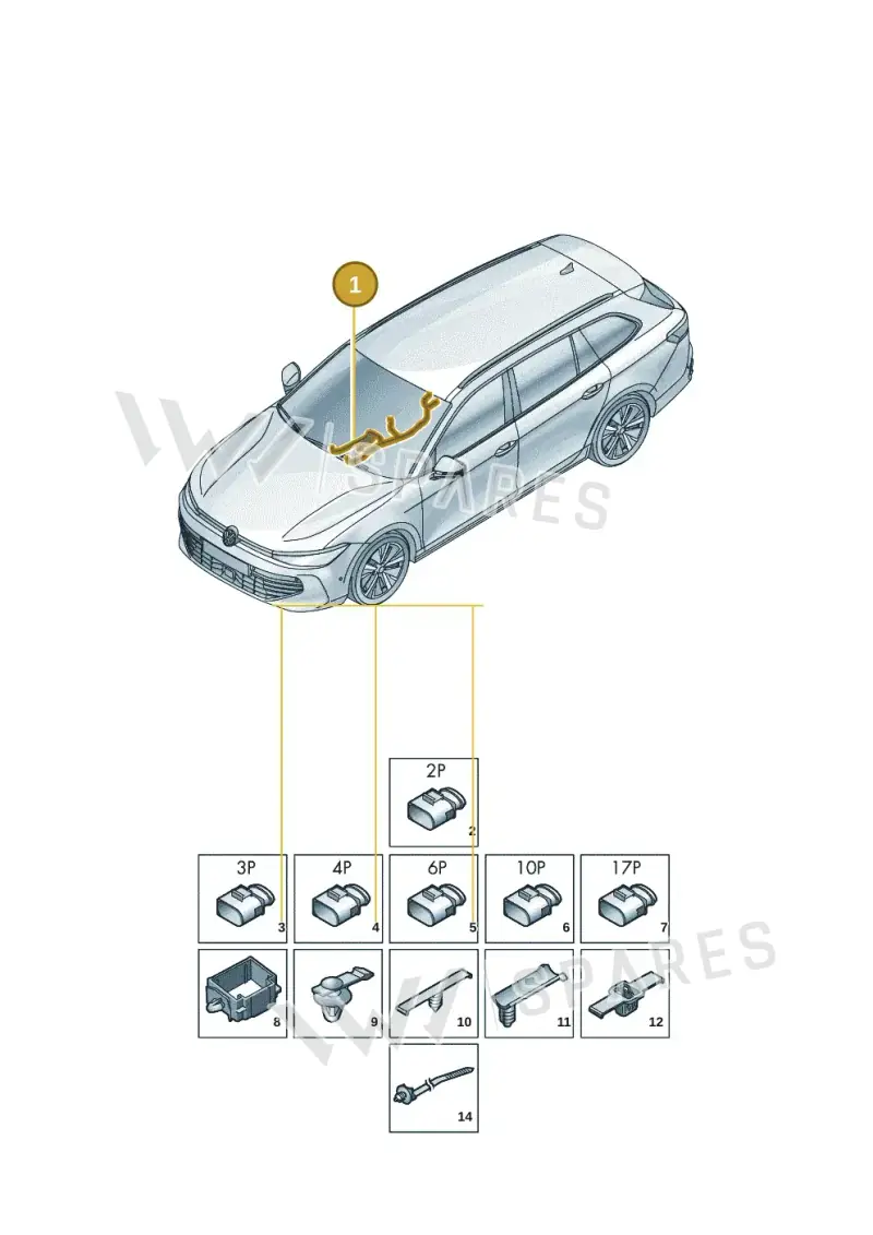 3J0971641BC — Volkswagen Passat Estate (2023-2025) diagram 3j0972050, position 1