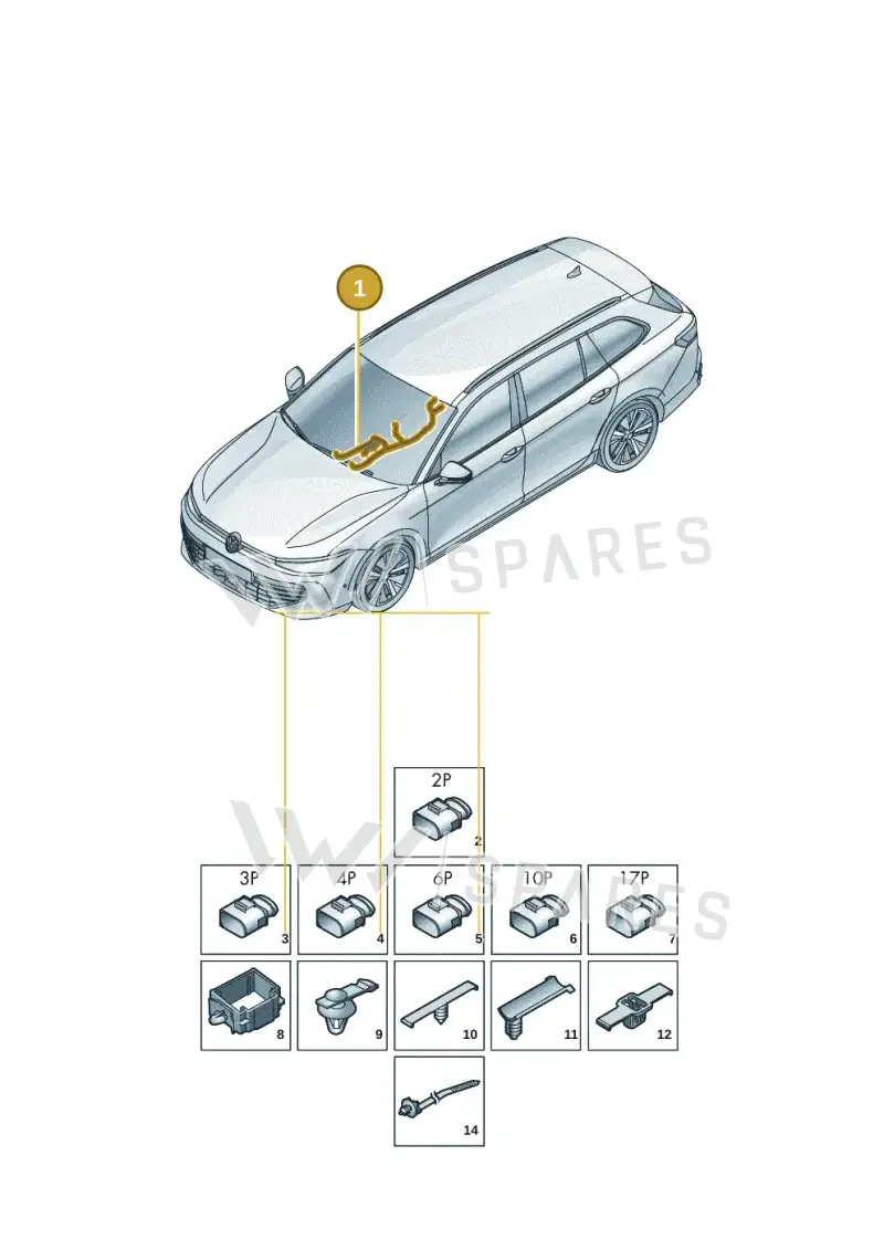 3J0971641BN — Volkswagen Passat Estate (2023-2025) diagram 3j0972050, position 1