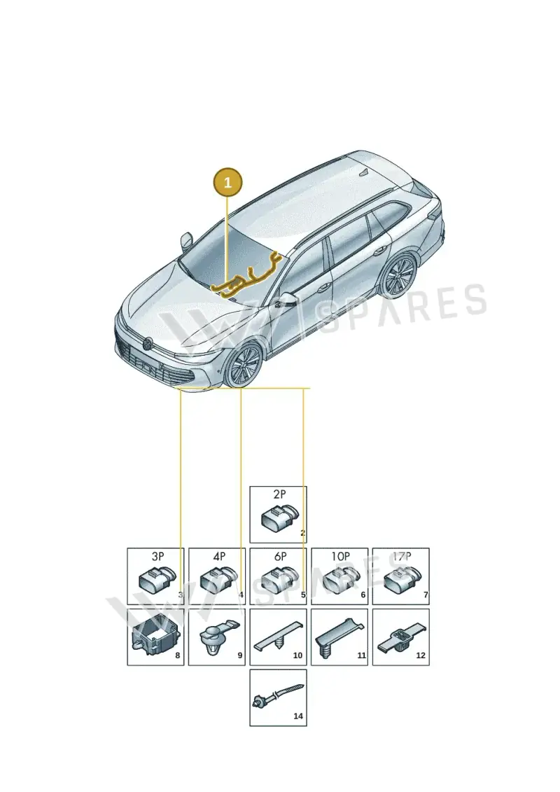 3J0971641CC — Volkswagen Passat Estate (2023-2025) diagram 3j0972050, position 1