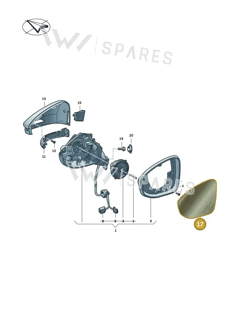 3J1857522B — Volkswagen Passat estate (2023-) diagram 14b857400, position 17