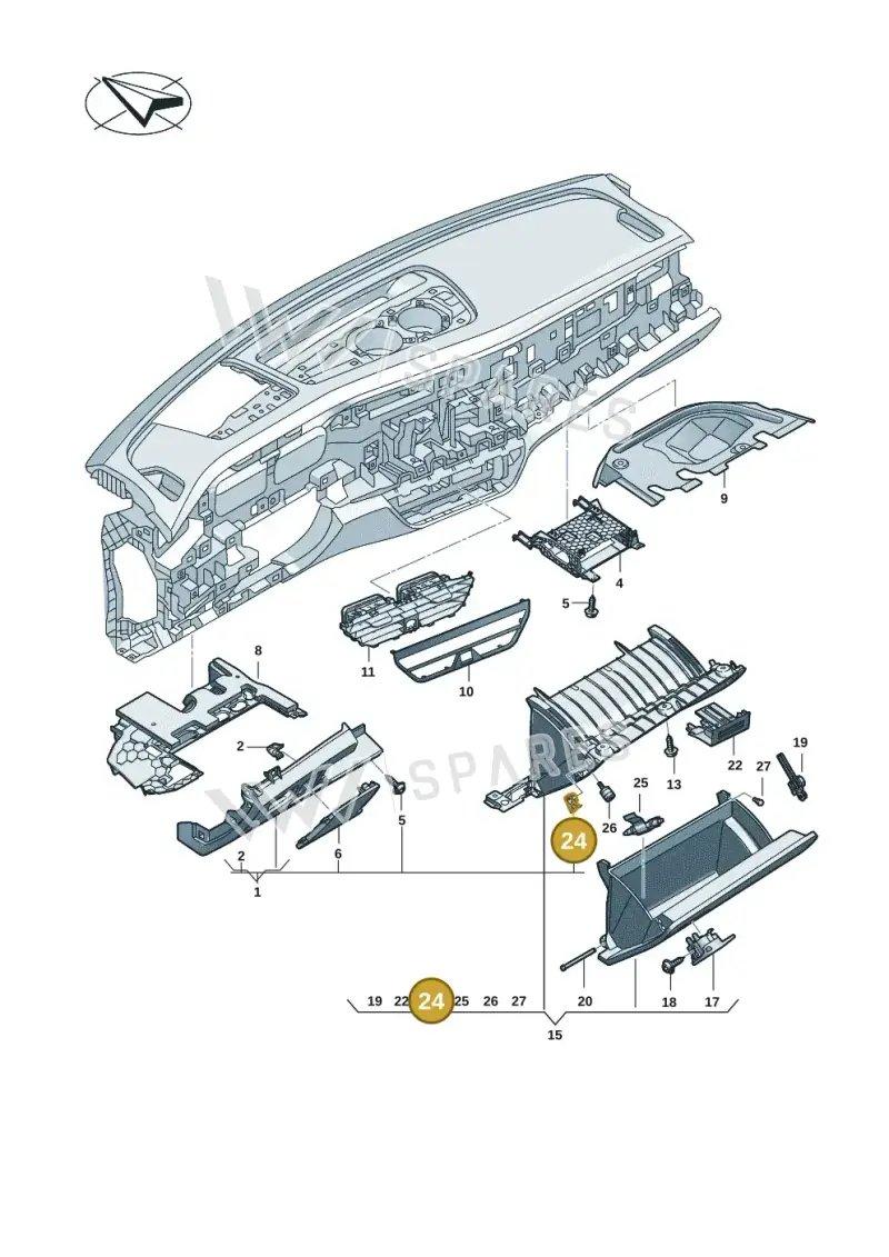 3J18585434PK — Volkswagen Passat estate (2023-) diagram 3j0857200, position 24