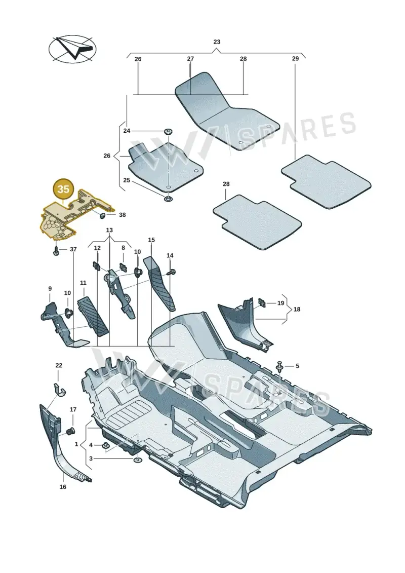 3J1863081B4PK — Volkswagen Passat estate (2023-) diagram 3j0863000, position 35