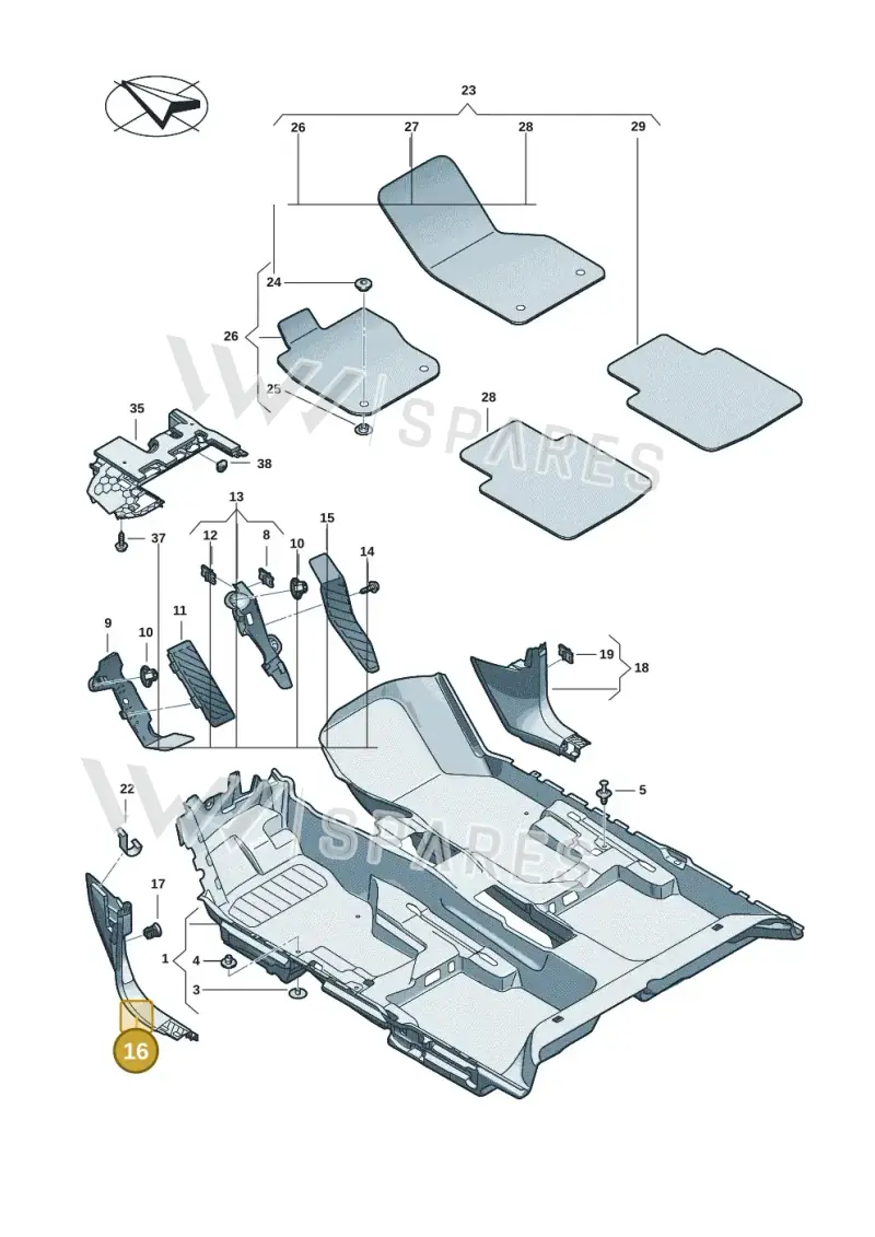 3J18634834PK — Volkswagen Passat estate (2023-) diagram 3j0863000, position 16