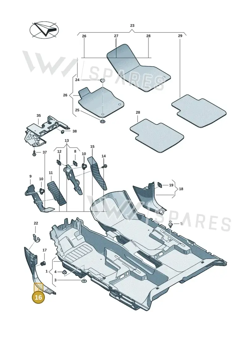3J18634844PK — Volkswagen Passat estate (2023-) diagram 3j0863000, position 16