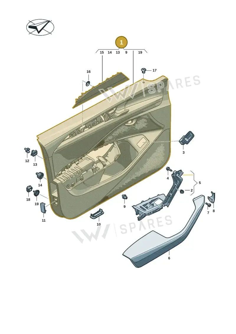 3J1867011EDAB — Volkswagen Passat estate (2023-) diagram 3j0867000, position 1