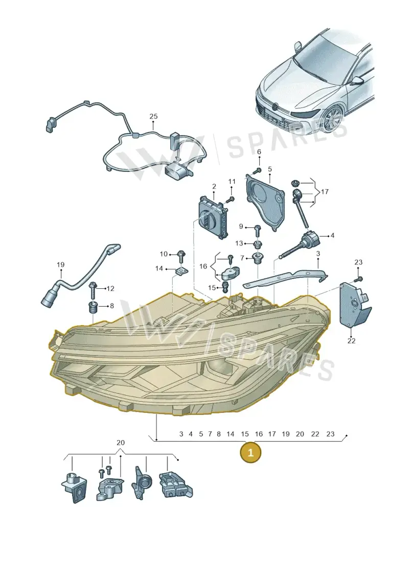 3J1941029 — Volkswagen Passat estate (2023-) diagram 3j0941010, position 1