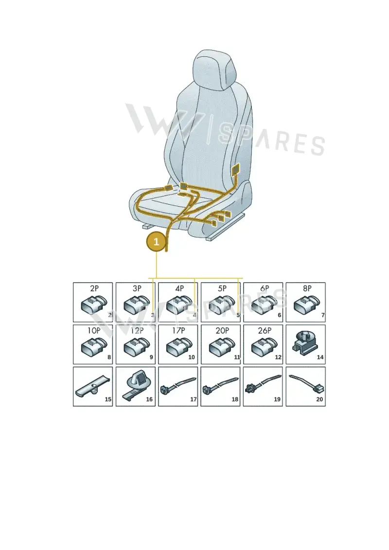 3J1971391C — Volkswagen Passat Estate (2023-2025) diagram 3j0972250, position 1
