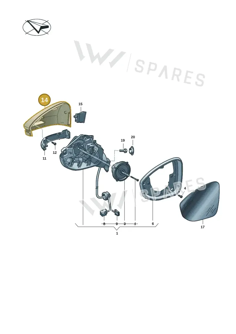 3J2857538GRU — Volkswagen Passat estate (2023-) diagram 14b857400, position 14