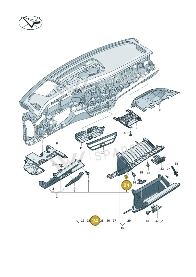 3J28585434PK — Volkswagen Passat estate (2023-) diagram 3j0857200, position 24